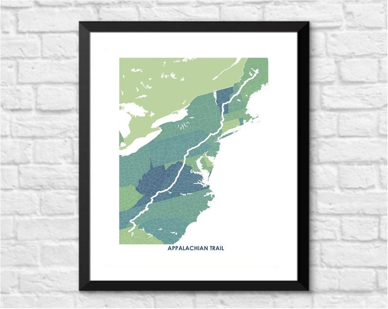 Juanita's Adventures - Wholesale Art Print - Juanitas AT Trail Hiking Map Print4