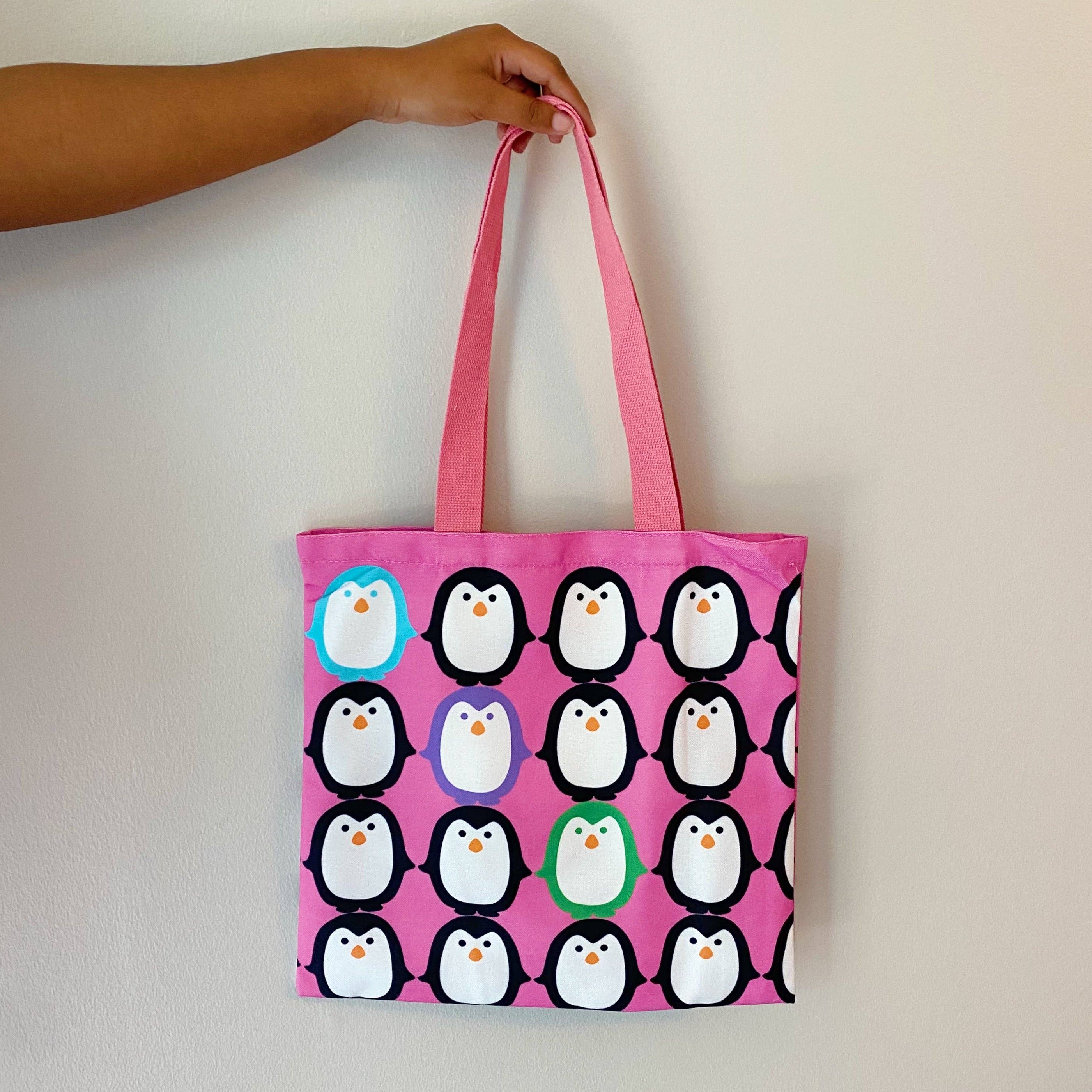 Ellison+Young - Wholesale Tote Bag - Women's - Let’s Hold Hands Penguin Canvas Tote0