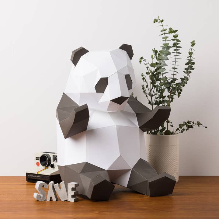 DIY Panda 3D LUX paper origami model Kit for wholesale by Sofs Designs