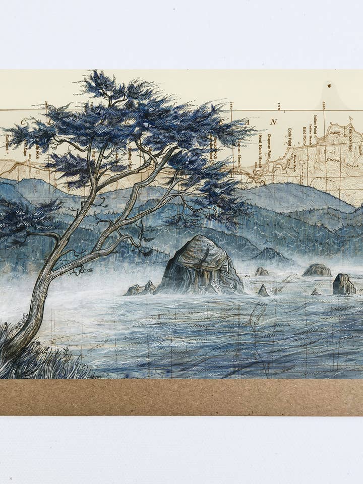 Cannon Beach Oregon Leere Kunst-Notizkarte für den Großhandel von Final Switchback by Katie Jeanne Reim