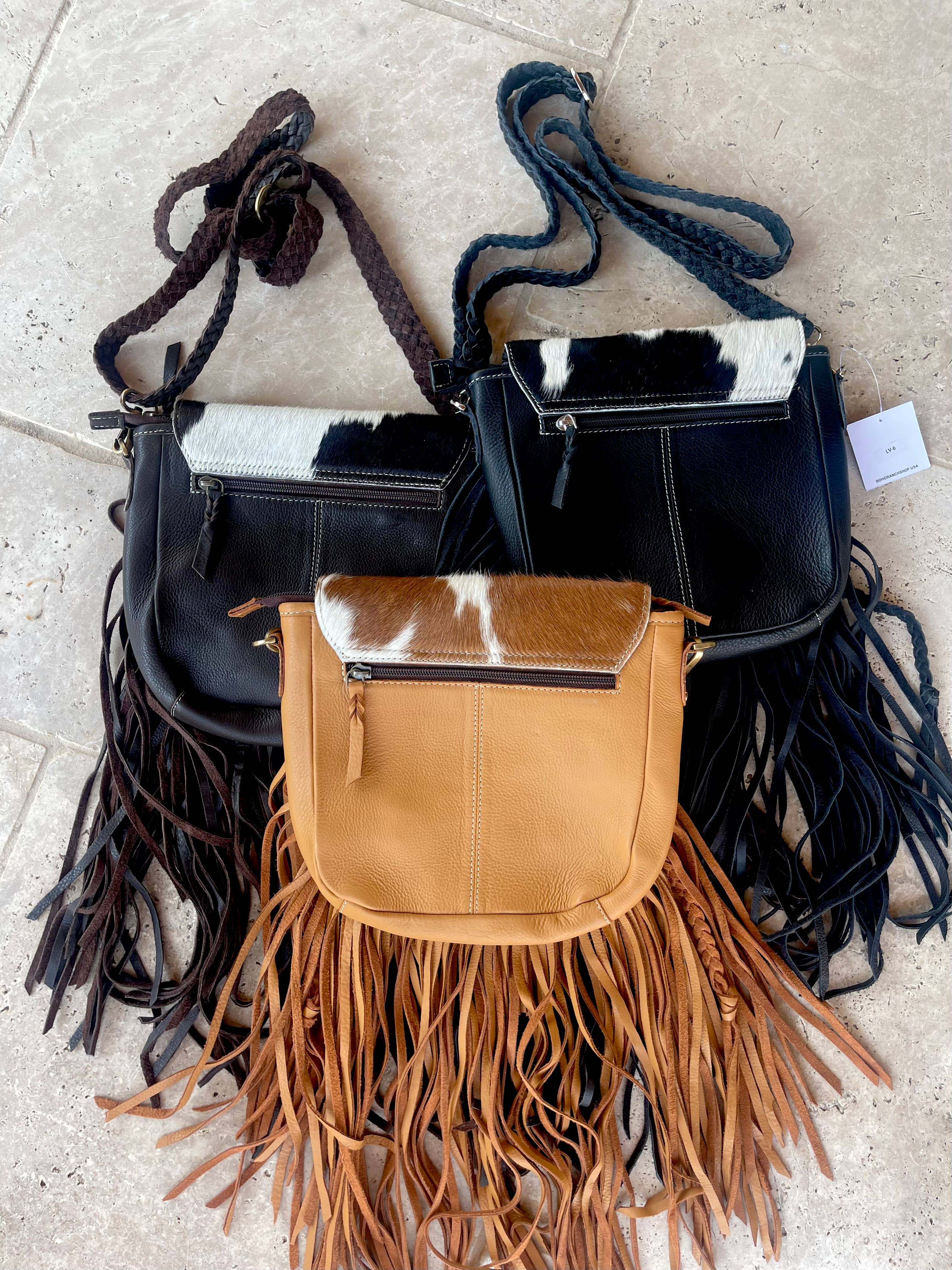Boho Ranch Shop - Wholesale Crossbody Bag - Women's - THE NANCY CROSSBODY Genuine Hairon Cowhide Leather Tassel3