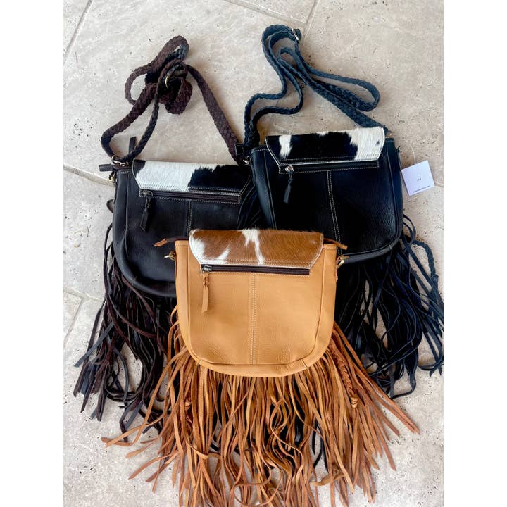 Boho Ranch Shop - Wholesale Crossbody Bag - Women's - THE NANCY CROSSBODY Genuine Hairon Cowhide Leather Tassel3