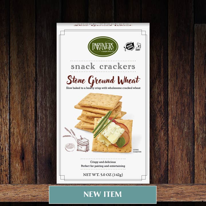 Stone Ground Wheat Snack Crackers for wholesale by Partners Crackers