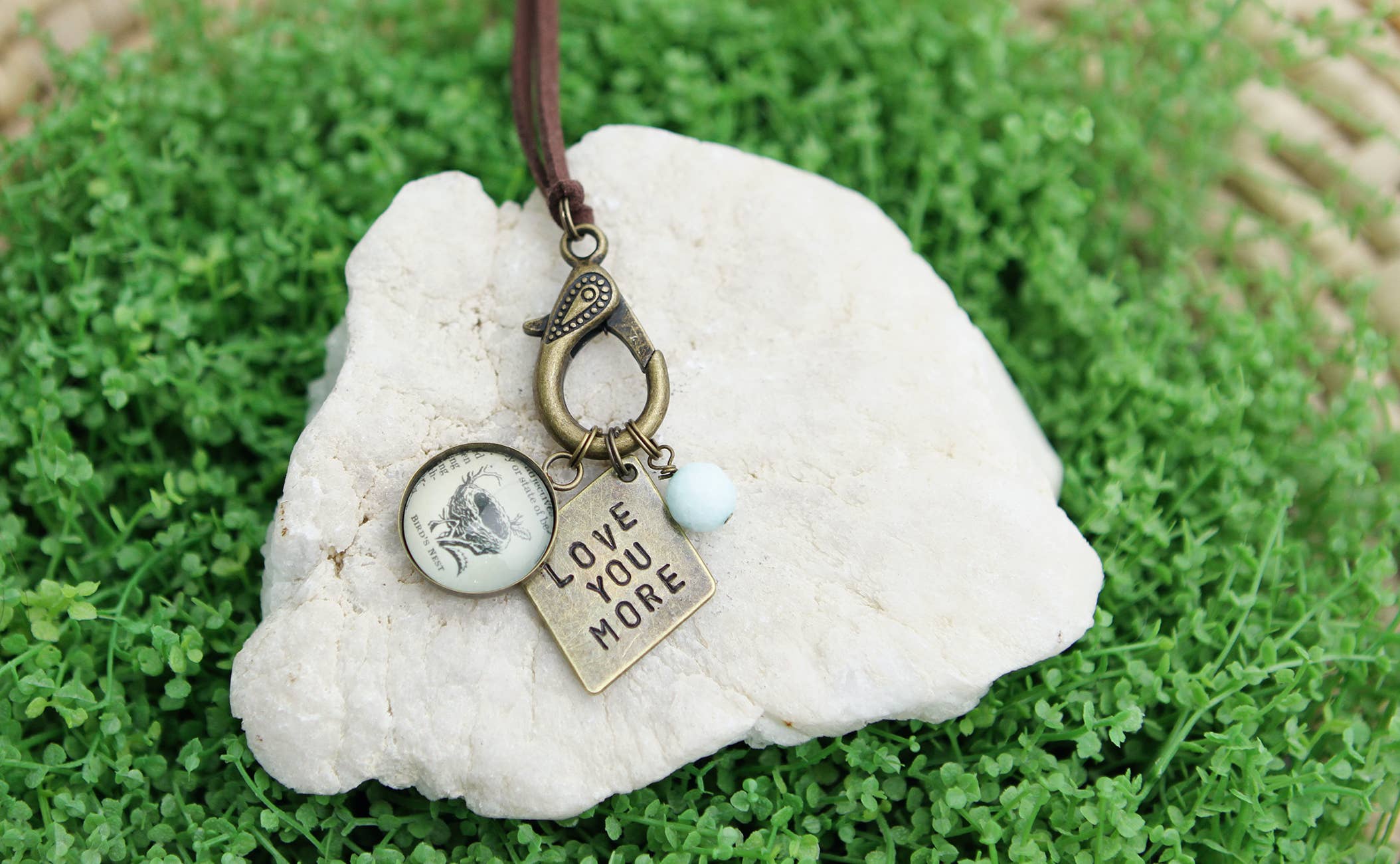 Jennifer Dahl Designs LLC - Wholesale Pendant/Charm Necklace - Love You More Hand Stamped Leather Charm Necklace1