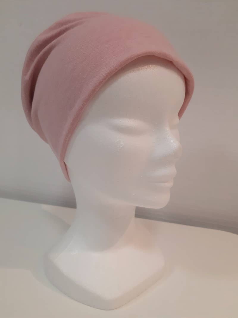 Perles et Dentelles - Wholesale Beanie - Women's - Light pink plain chemo simple hat1