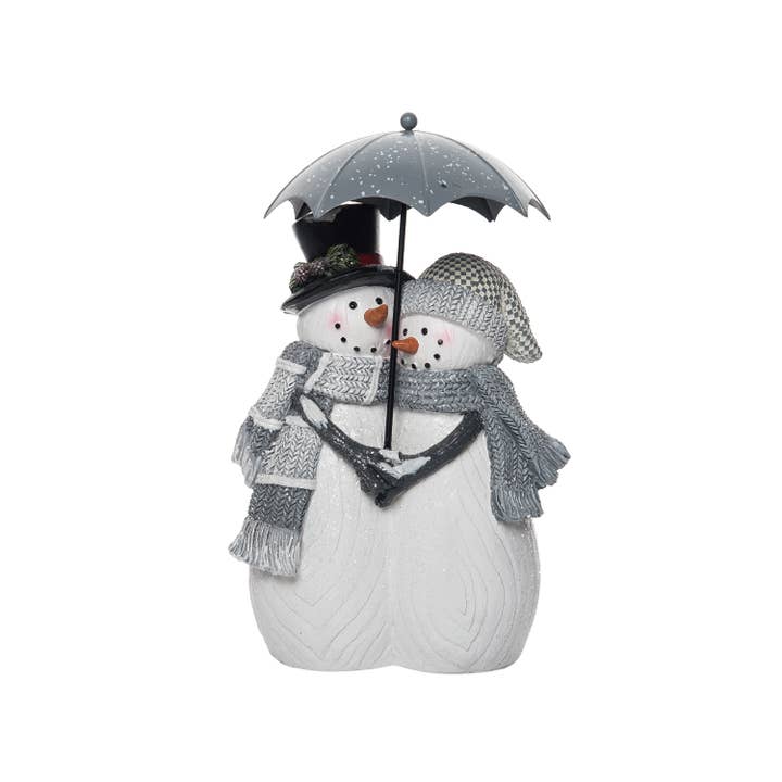 Transpac - Wholesale Christmas Decoration - Christmas Resin Umbrella Snow Couple Decor DS