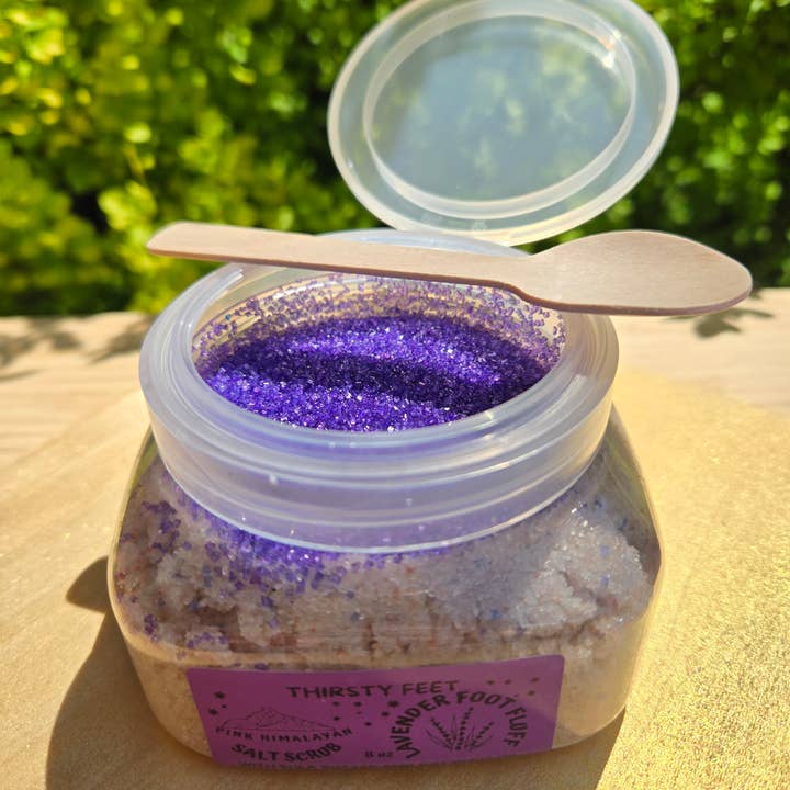 THIRSTY FEET™️ - Wholesale Foot Scrub/Polish - Lavender Salt Foot Fluff Sugar Scrub 8 oz Jar7