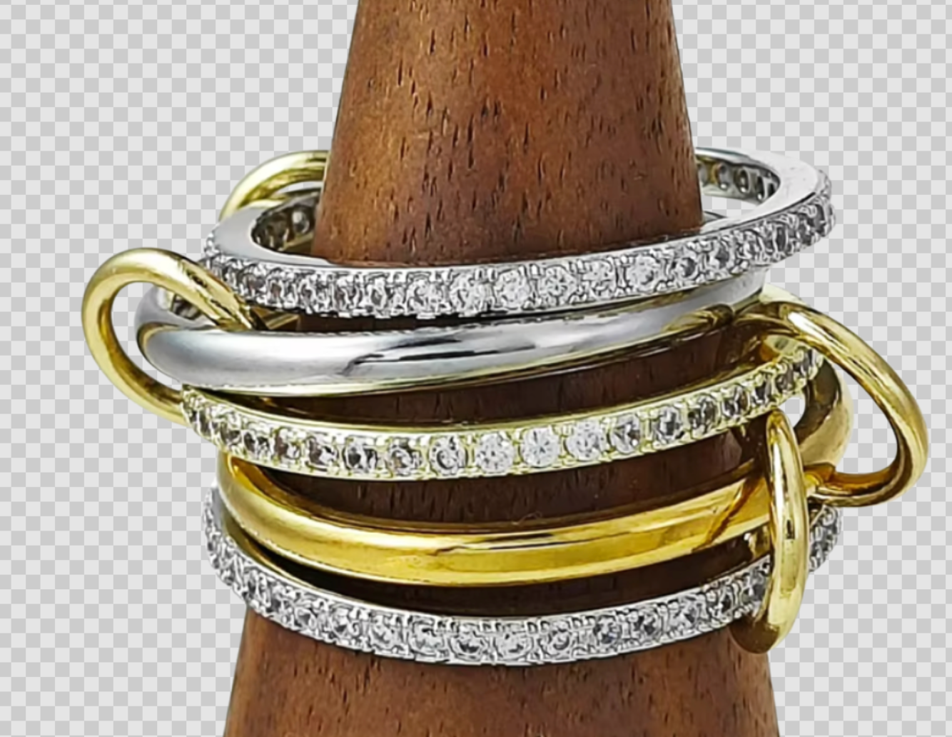 HoopLa - Vendita all'ingrosso Anello midi/a fascia - Nuovo Anello Eternity Multi Banda -fasce impilabili- ACCIAIO-dimensionato5