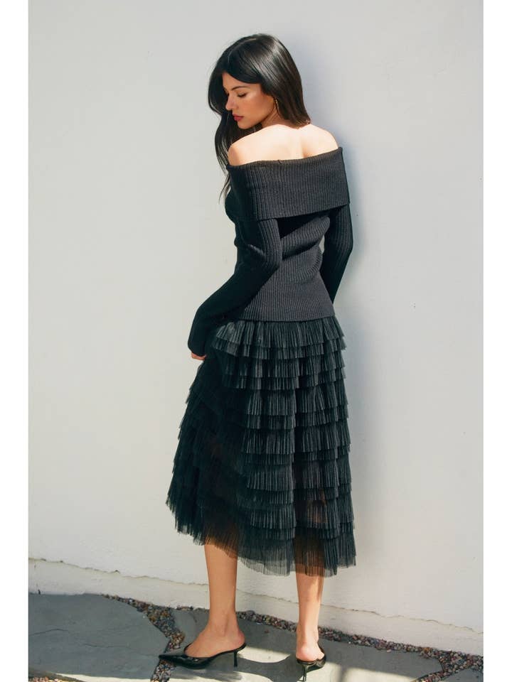 Dress Forum - Wholesale Skirt - Women's - Micro Pleat Maxi Slip Skirt (1)7
