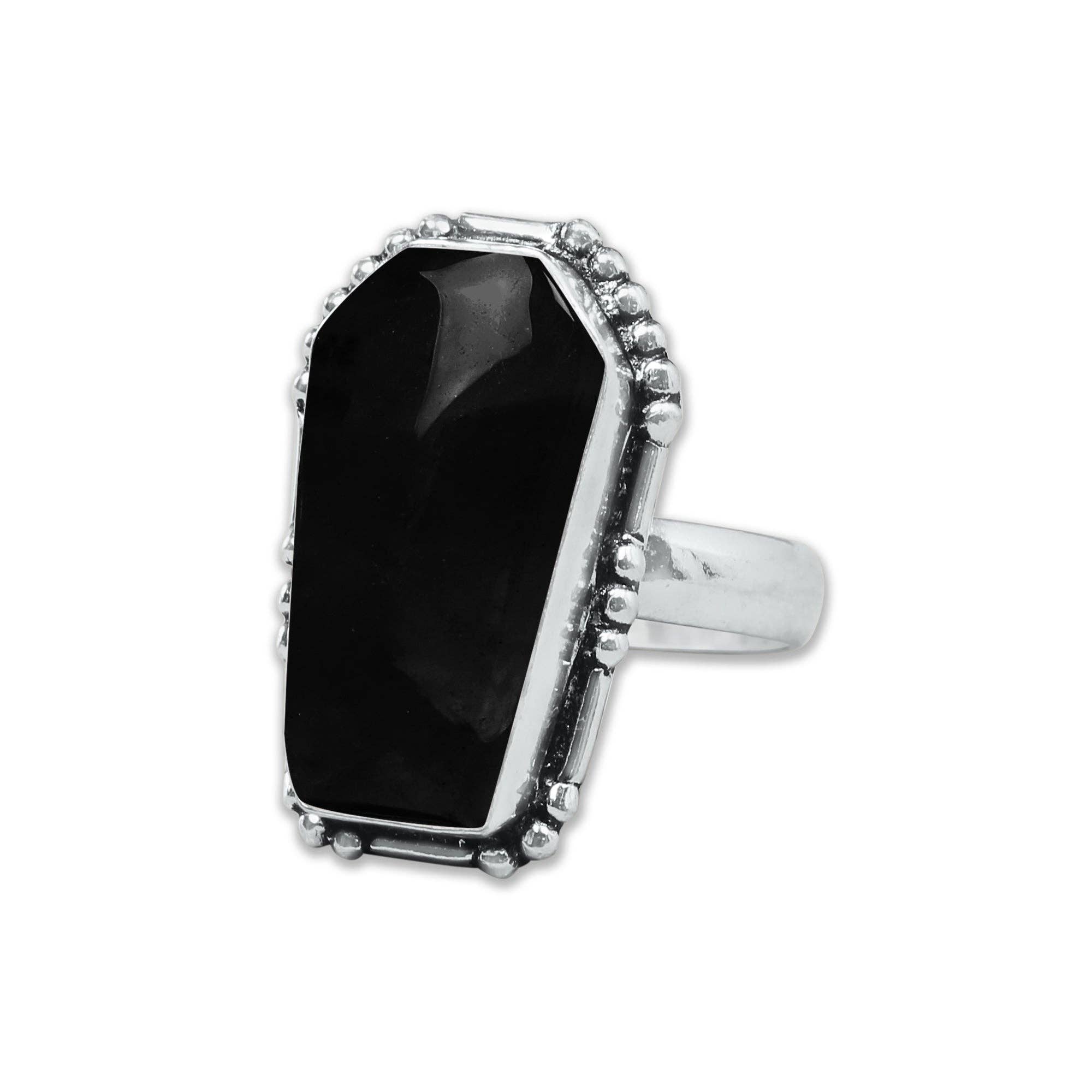 Handmade Jewels – wholesale Cocktail/Statement Ring – Hantverksmässiga kistformade statementringar – Blandade ädelstenar (US-storlekar 6–10, Ej justerbara)11