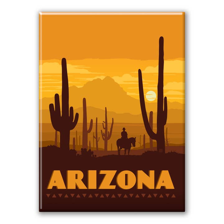 Tourist Courts - Wholesale Magnet - Arizona Saguaros Metal Magnet0