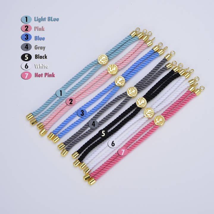 findings4uGem - Wholesale Beaded Bracelet - Adjustable Semi Finished Cord Slider Stopper Bracelet, BR0401