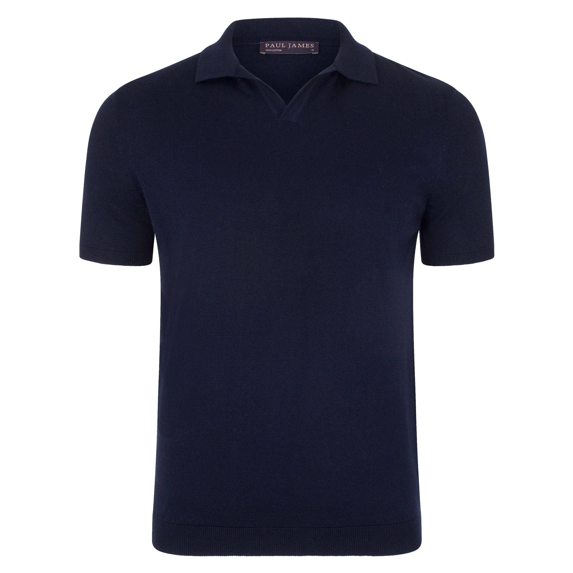 Paul James Knitwear - Wholesale Polo - Heren - Heren Ultra Fijne Katoenen Poloshirt Zonder Knopen14