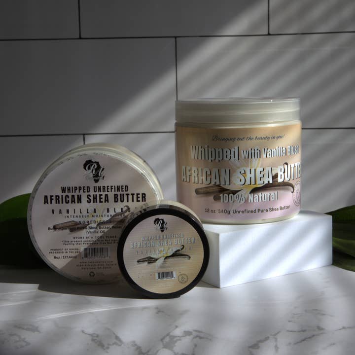 RA Cosmetics, LLC - Wholesale Body Balm/Butter - 100% African Ivory Shea Butter Whipped - Vanilla Blush,12 oz