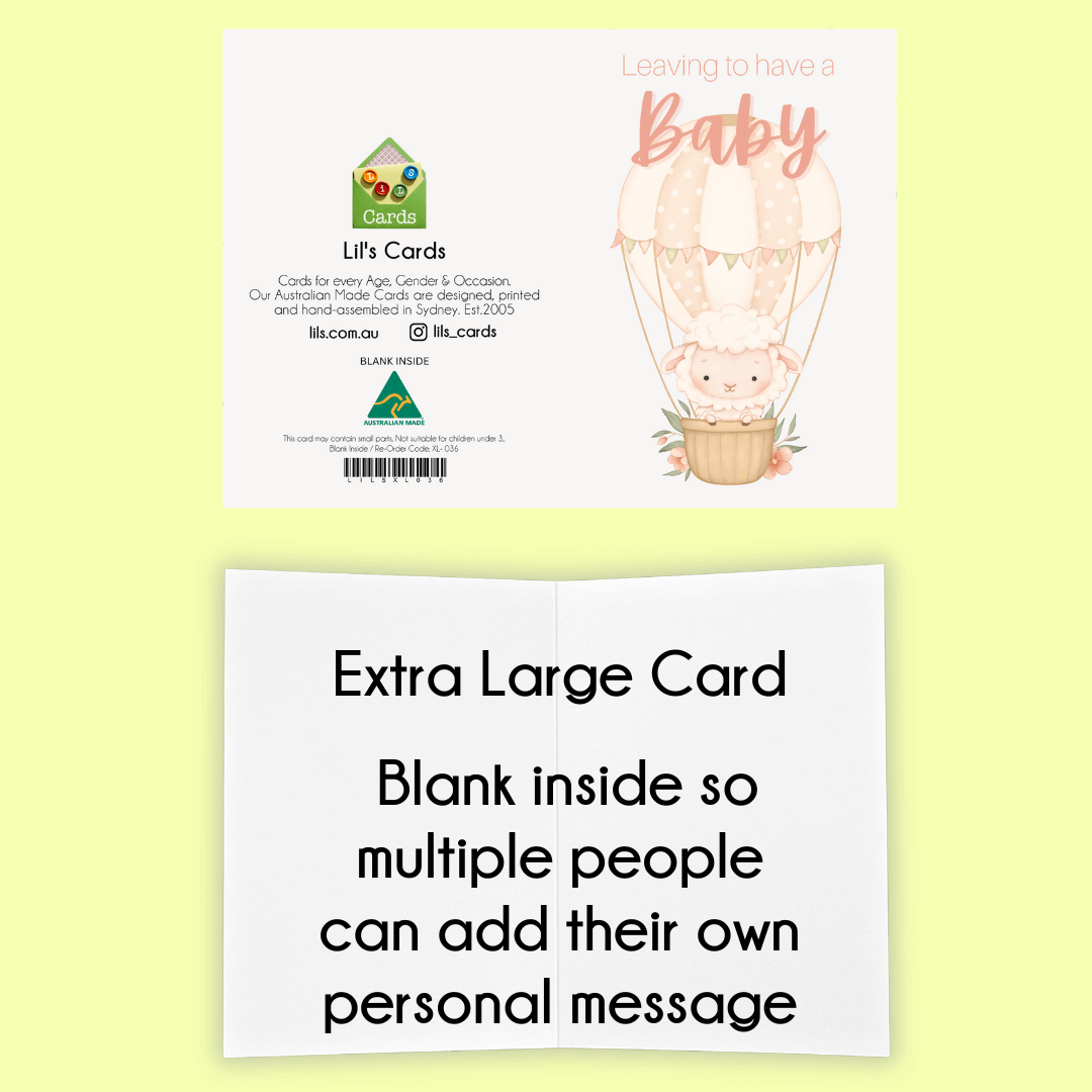 Lil's Cards - Wholesale Baby Card - Leaving to have a Baby Large Card2