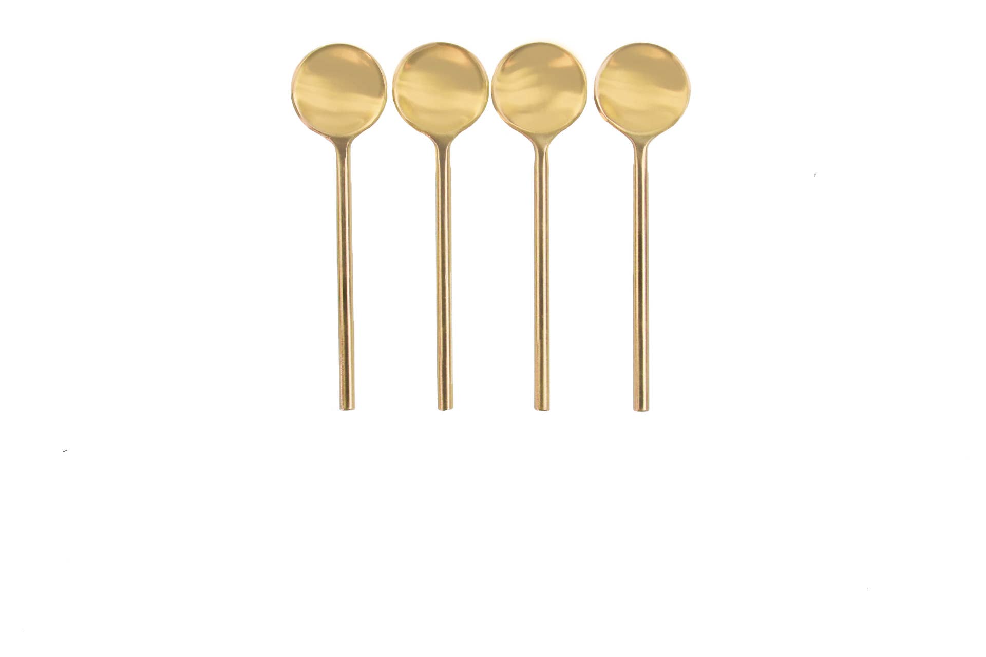 Be Home US - Wholesale Table Spoon (Cutlery) - Gold Thin Mini Spoons, Set of 4