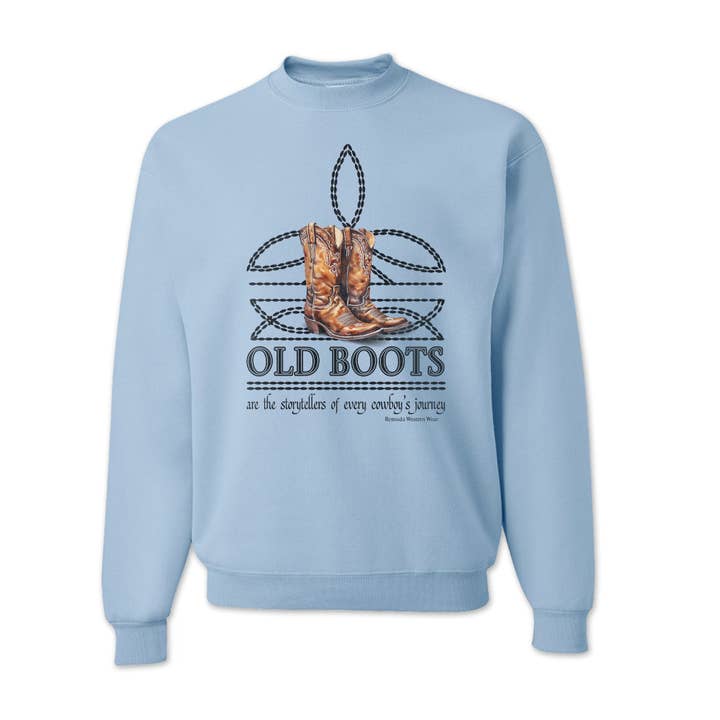 OLD BOOTS Boot Stitch Mens Adult Unisex Western Sweatshirt for wholesale by Remuda Western Wear