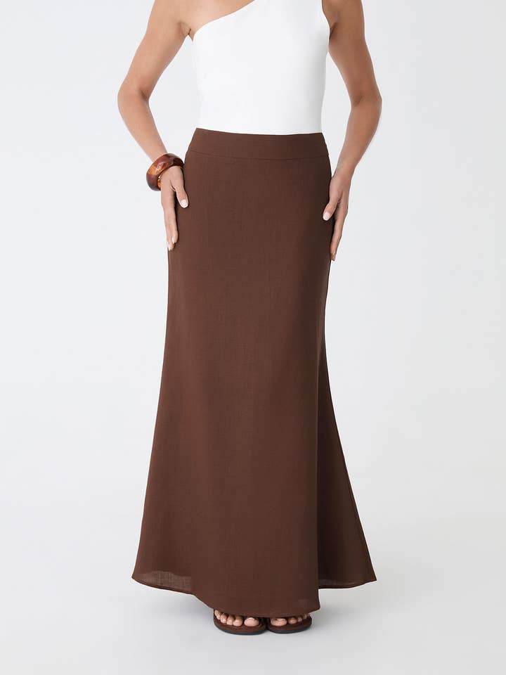 Forcast Damen Amelia Maxirock aus Leinenmischung für den Großhandel von Forcast