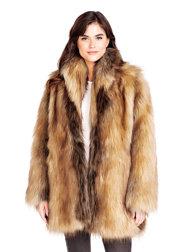 Donna Salyers Fabulous-Furs - Wholesale Fur/Faux Fur Coat - Women's - Faux Fur Shawl Collar Coat