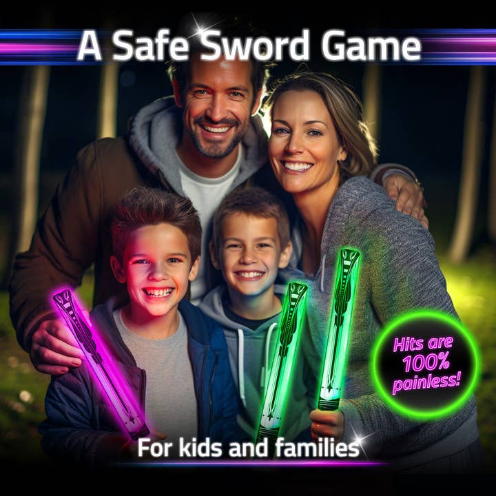 Starlux Games - Wholesale Light-up toy – Kids & baby - Glow Battle - A Glow in the Dark Ninja Toy & Sword Game4