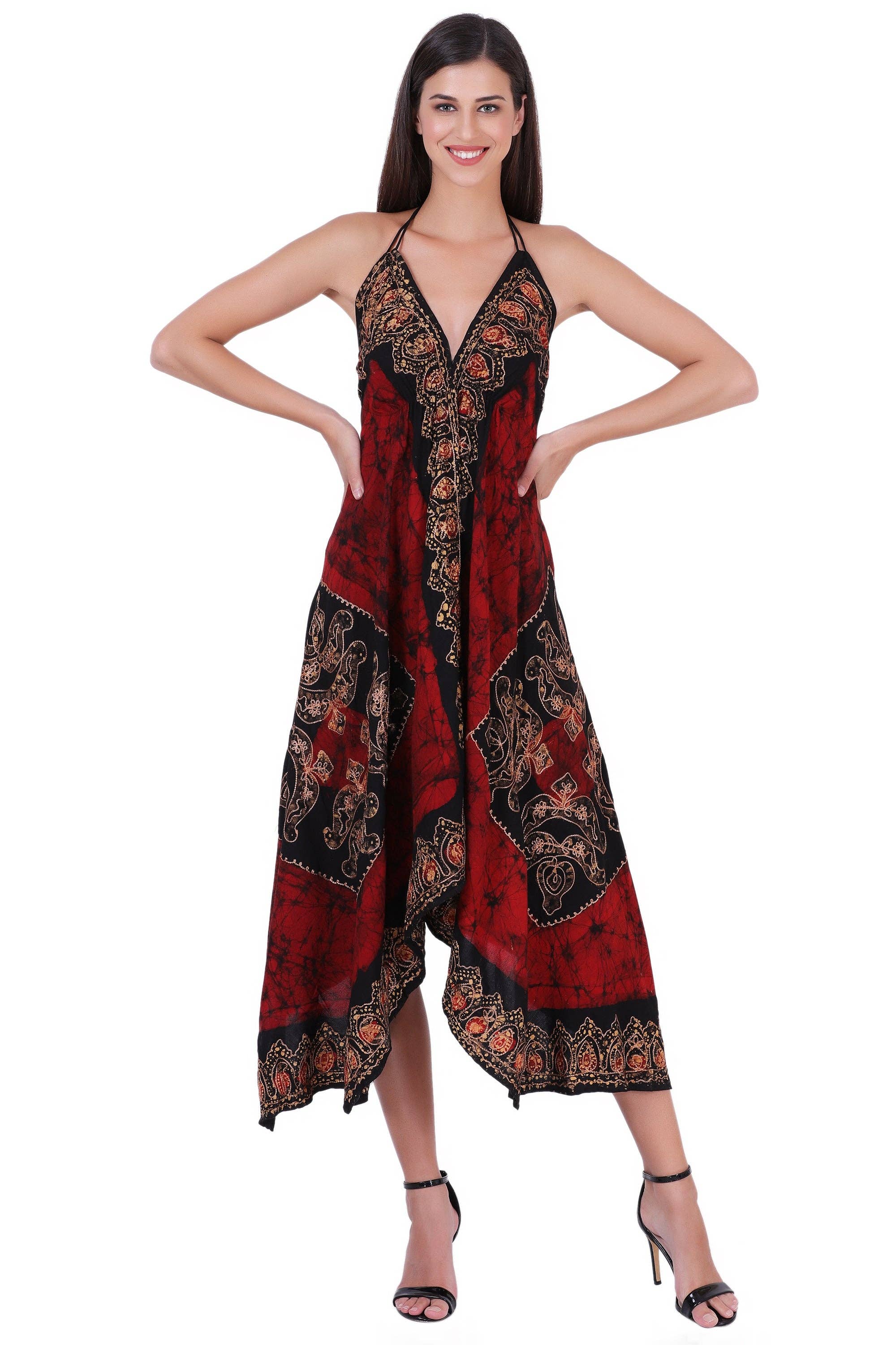 Advance Apparels – wholesale Dress – Women's – Batik Scarf Dress Elastic Back 14588