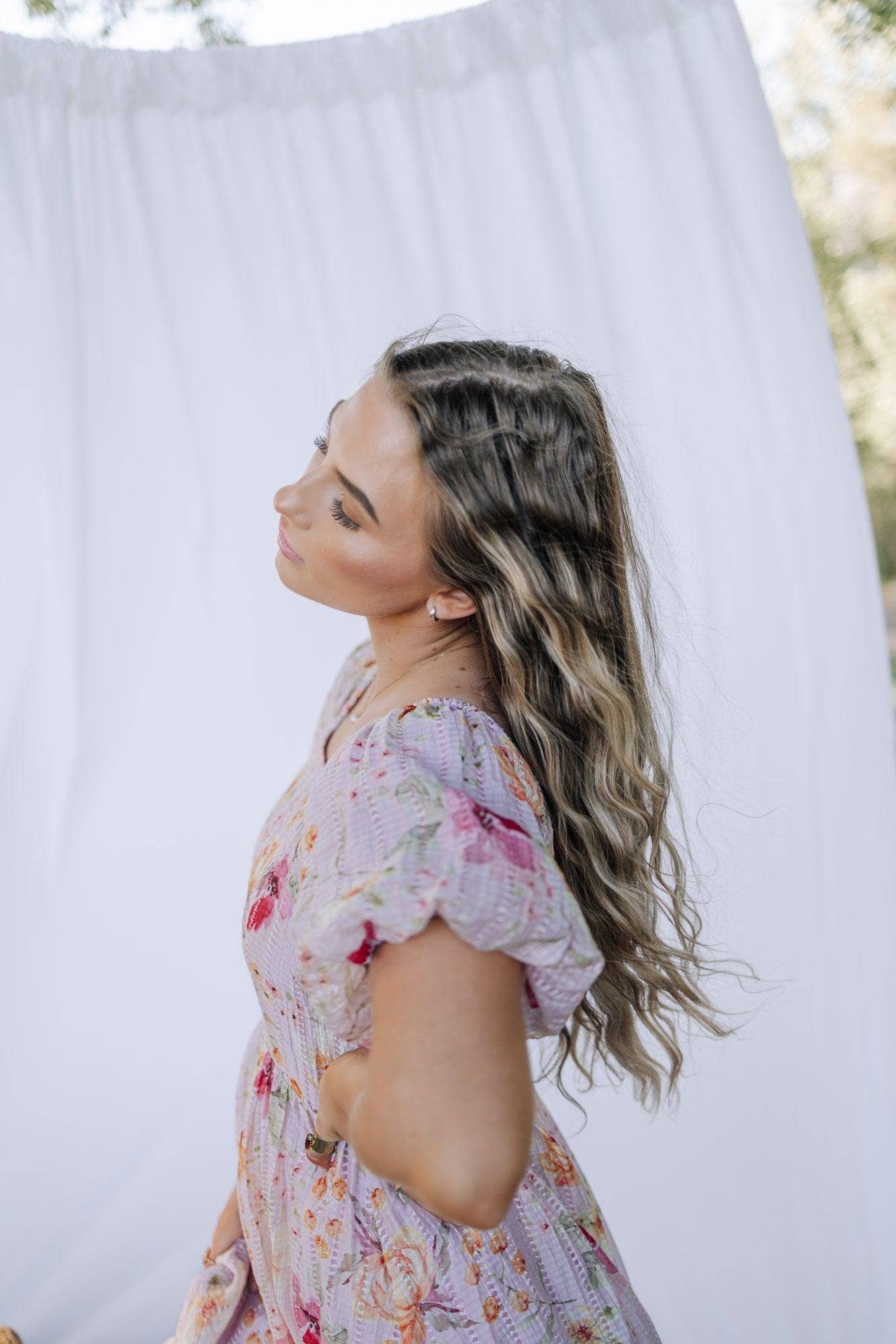 Fehrnvi Apparel - Wholesale Dress - Women's - Greta Maxi Dress in Floral Pink5