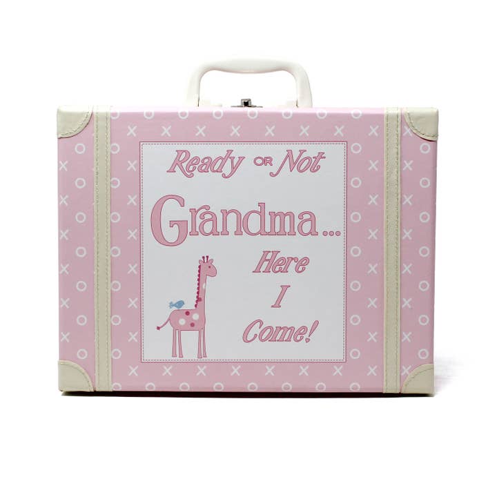 Going To Grandma's XO Suitcase Pink With Swaddle for wholesale by Child To Cherish®