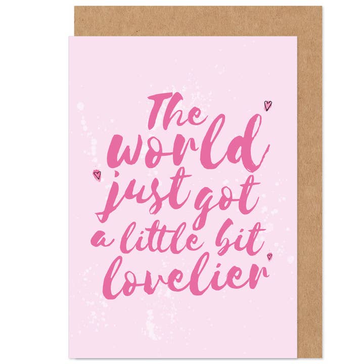 Little Bit Lovier New Baby Girl Card voor wholesale door Bow & Bell