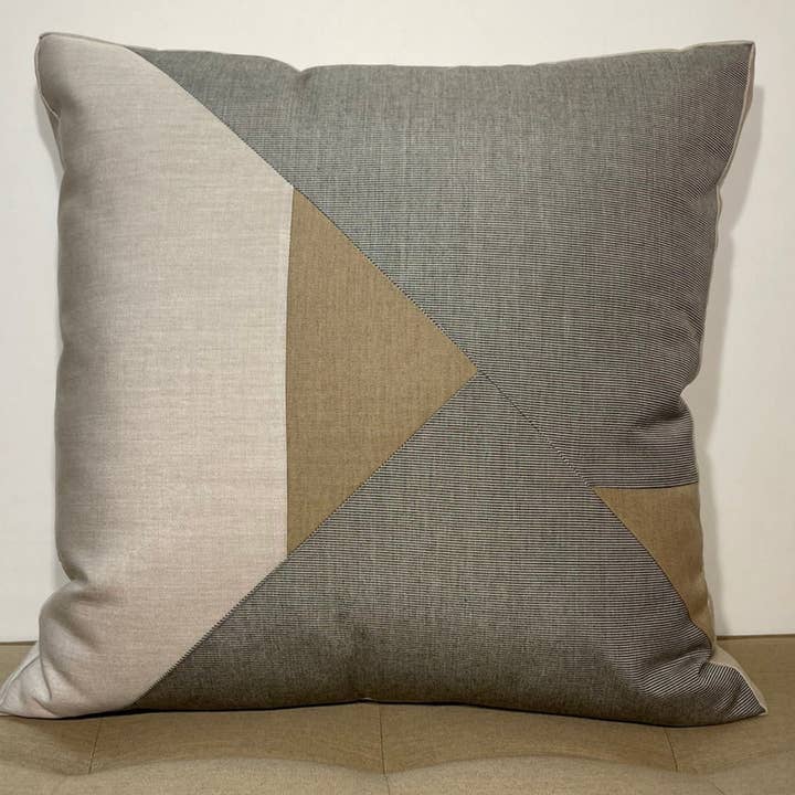 Sunbrella Aerial Large Pillow in Flax/Flint for wholesale by Oblique Studio