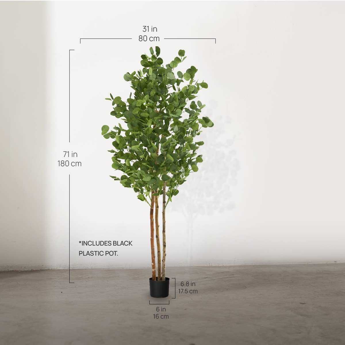 Maia Shop: No Duties for the US - Vente Plantes artificielles - Arbre d'eucalyptus artificiel de 1,80 m4