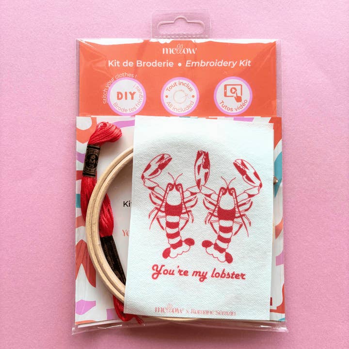 Mellow - Wholesale Craft Sewing Kit - You're my lobster embroidery kit | By Romane Sérazin4