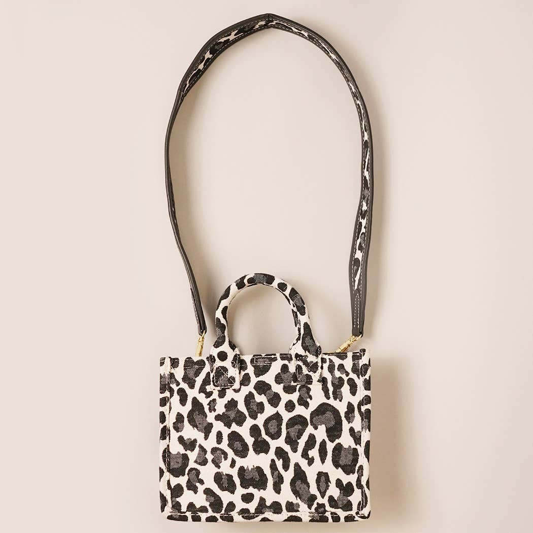 Fashion City – Sacola - Mulher por atacado – Bolsa Mini Tote com Estampa de Onça e Alça Removível2