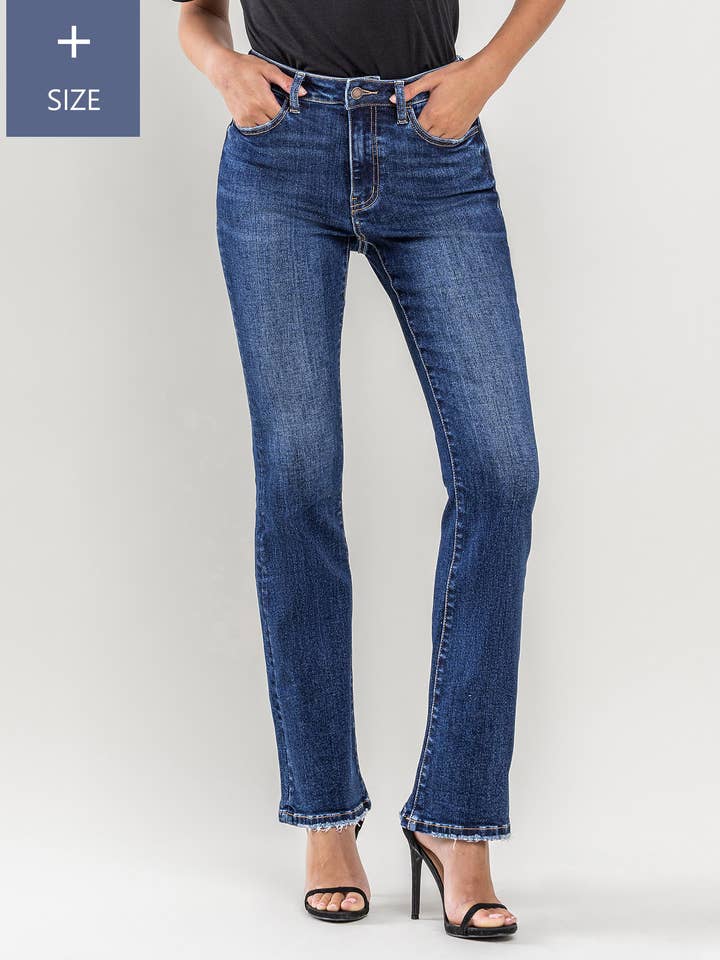 PLUS SIZE HIGH RISE BOOTCUT JEANS LV1227-P for wholesale by Lovervet by VERVET