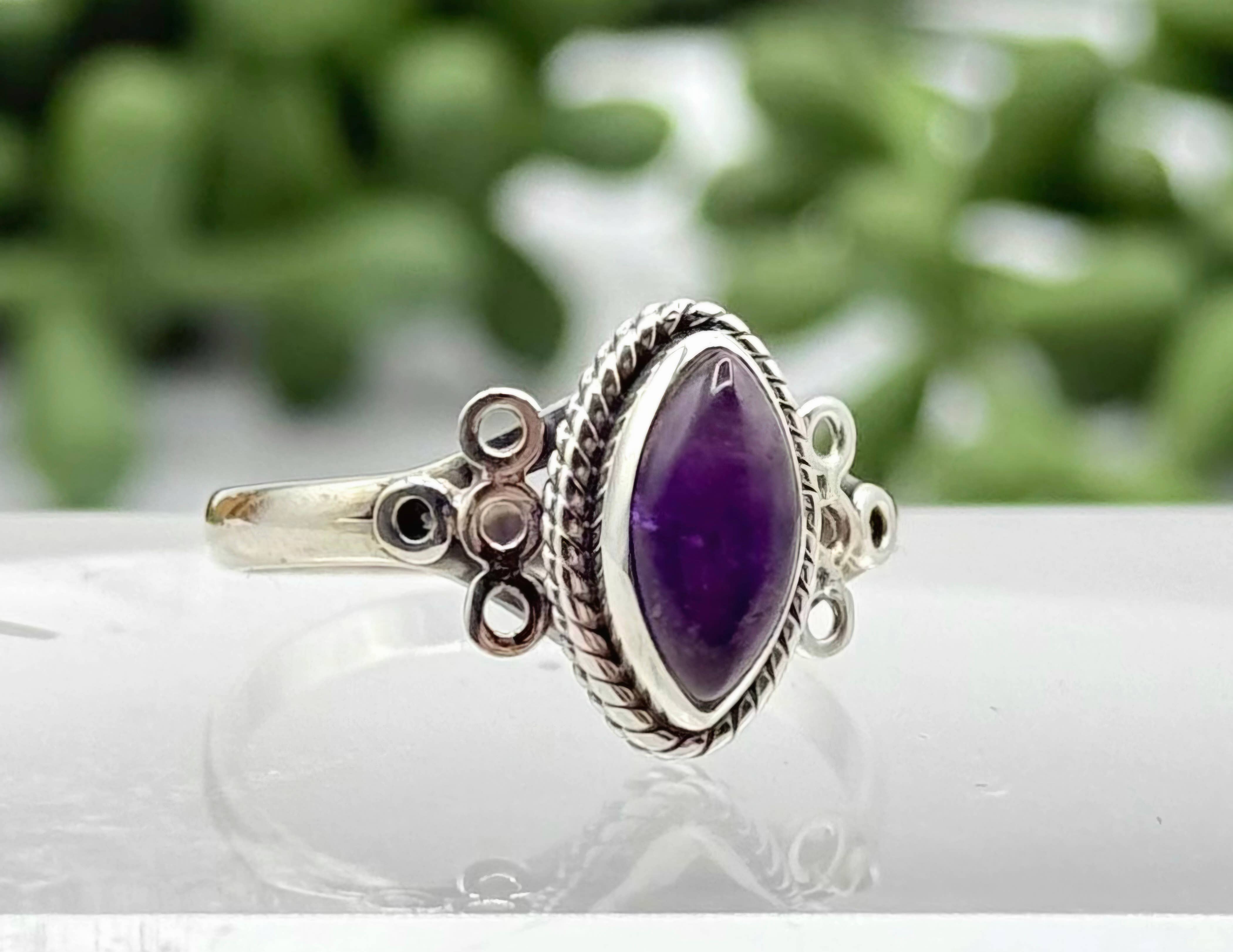 Meraki Gemstones - Wholesale Single Stone/Solitaire Ring - Amethyst Semi-Precious Gemstone 925/Sterling Silver Ring2