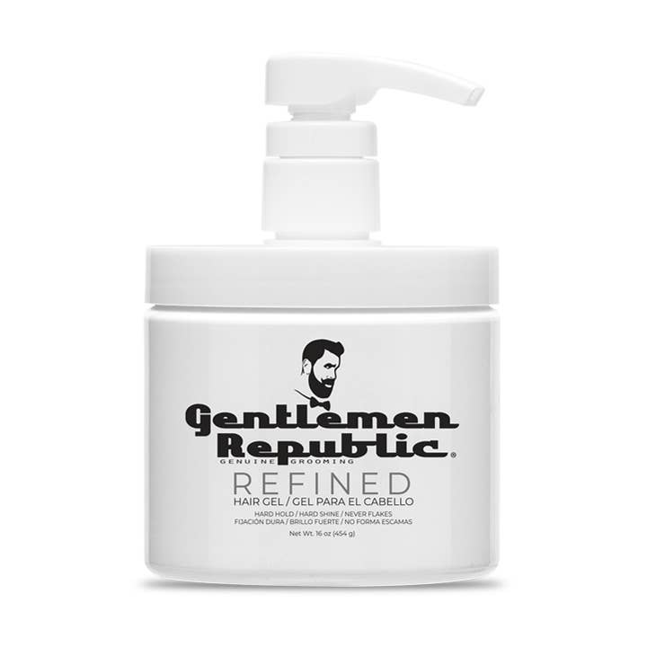 16 oz Refined Hair Gel with Pump for wholesale by Gentlemen Republic