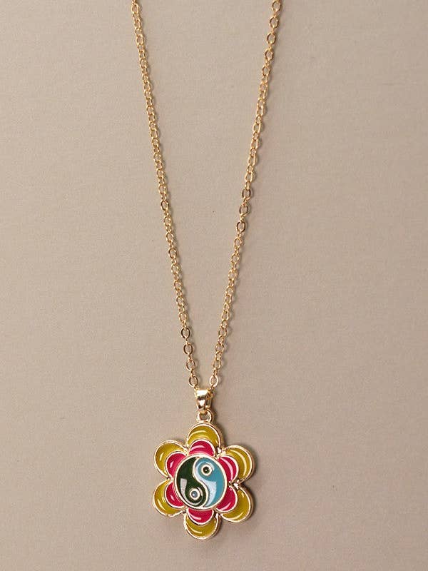 YINGYANG FLOWER CHARM NECKLACE | 60N2117922 for wholesale by JOSSLYN by wall to wall