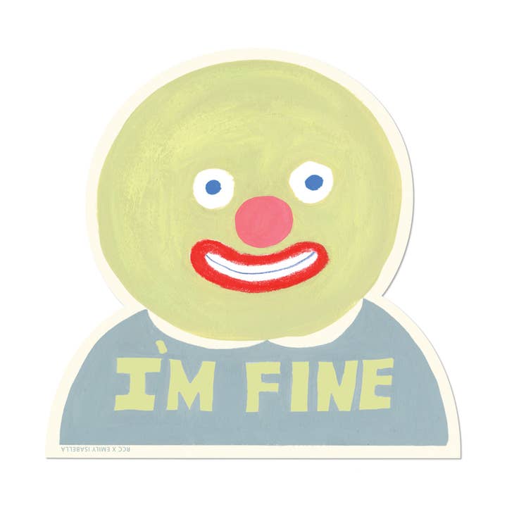 I'm Fine sticker for wholesale by Red Cap Cards