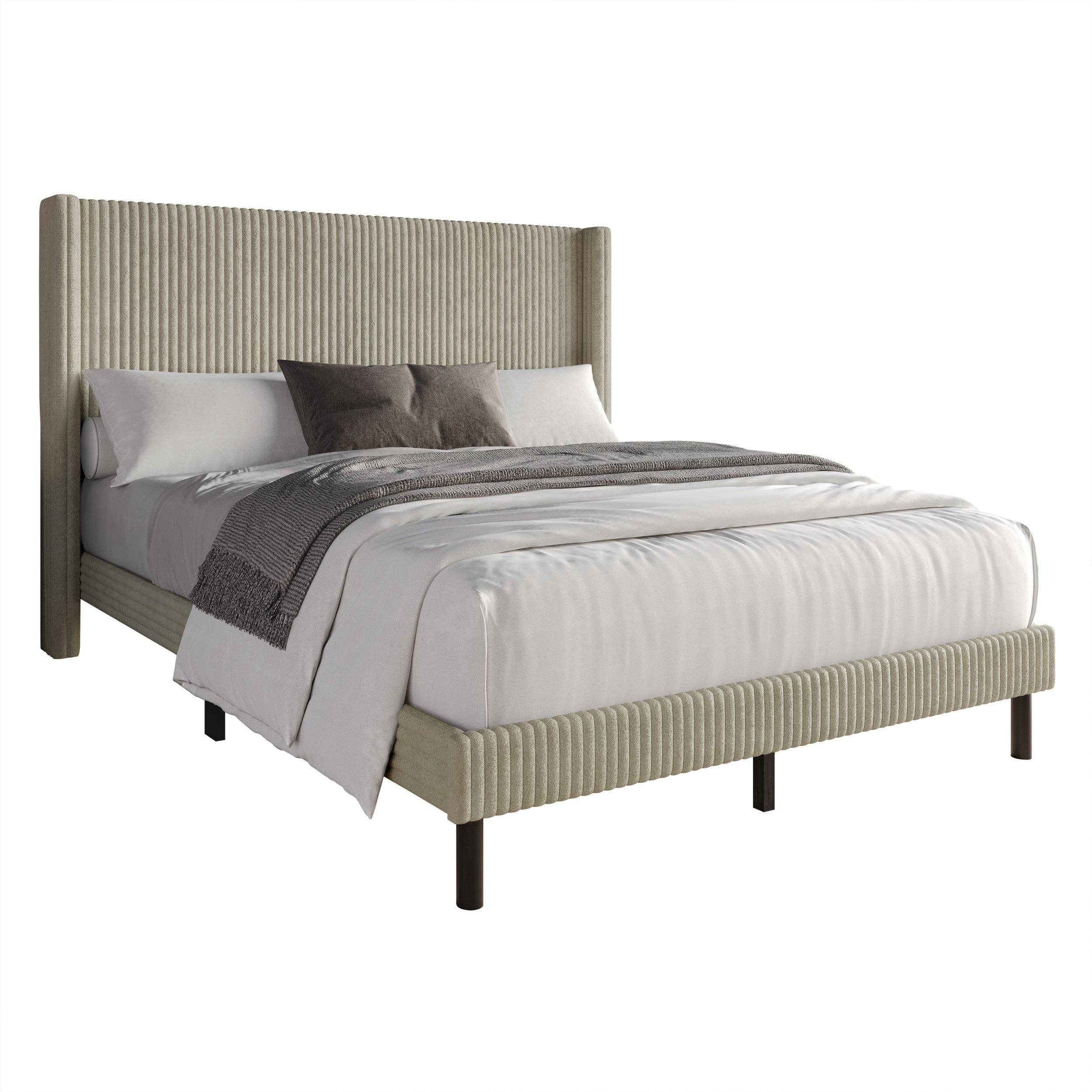 Home Design - Wholesale Bed - Duluth Corduroy Velvet Upholstered Platform Bed4