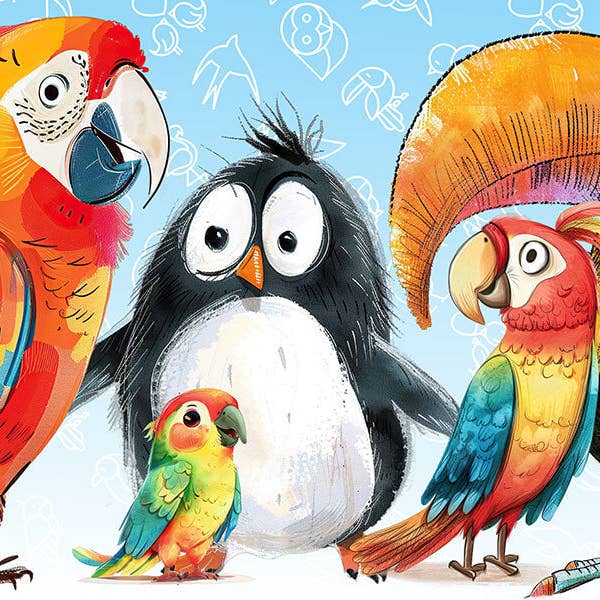 Micro Puzzles - Wholesale Puzzle - Adult - Odd Bird Out - Penguin Tropical Birds Zoo Puzzle Gift Budgie