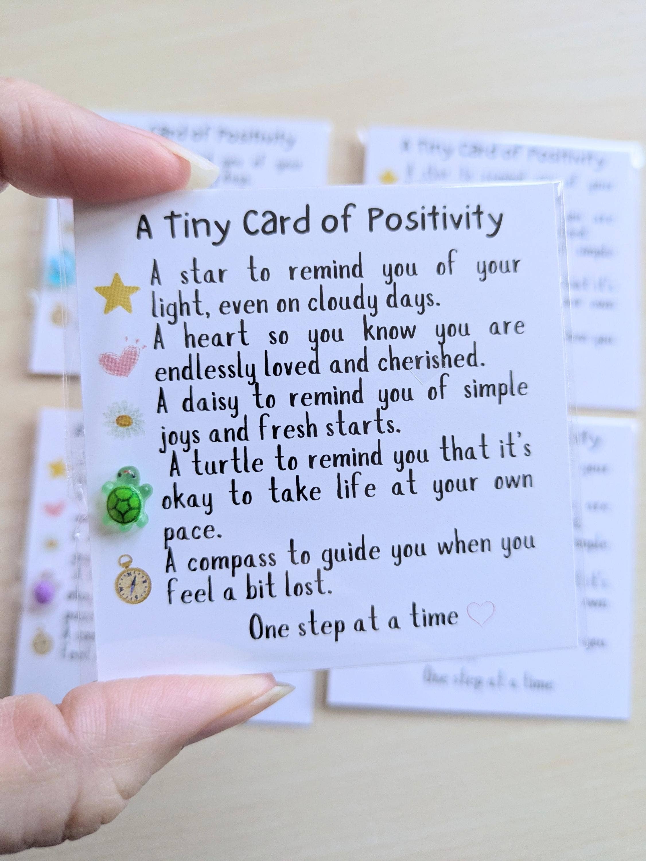 Uplifted Ink - Wholesale Encouragement Card - Positivity Turtle Figurine Card with Custom Note Option3