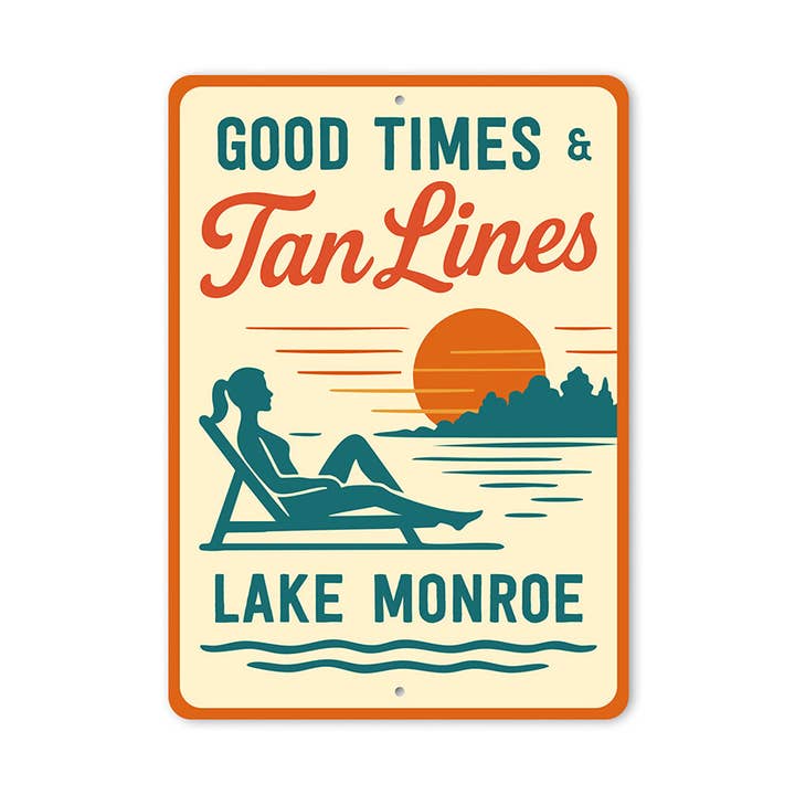 Vecchi Tempi Belli & Linee Abbronzate Insegna del Lago Lago Monroe per la vendita all'ingrosso da parte di Lizton Sign Shop, Inc
