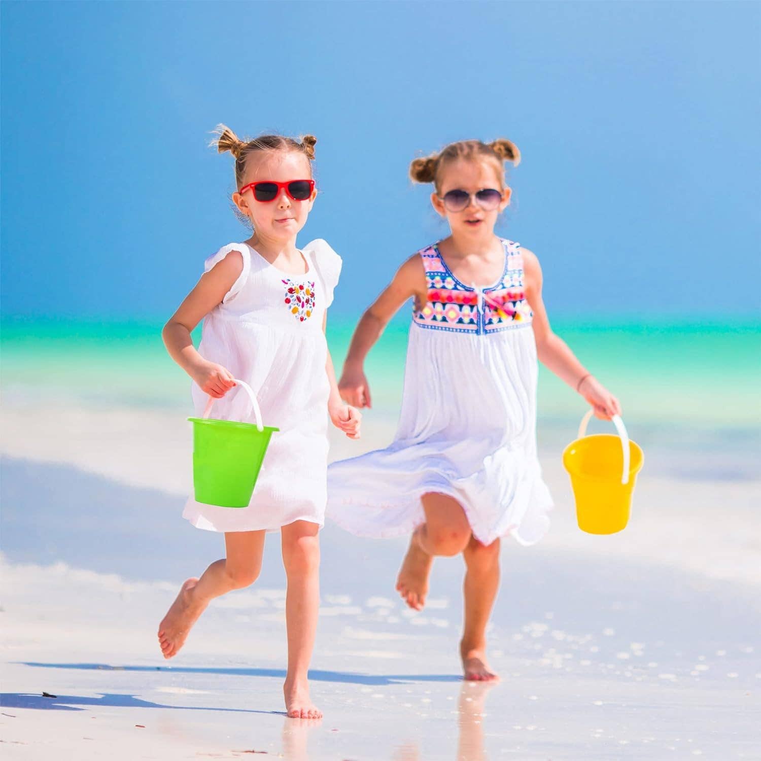 4E's Novelty - Wholesale Beach/Pool Toy - Kids & Baby - 12-Pack 5.5" Sand Buckets & Shovels - Beach/Party Toys5