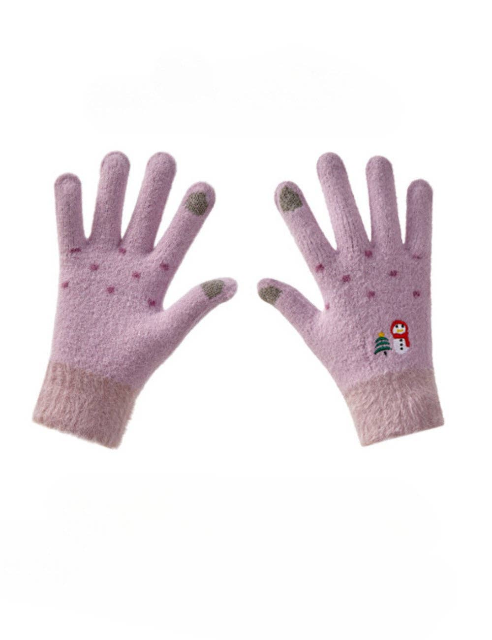 Dipped Shop - Wholesale Gloves - Women's - Cute Embroideries Padded Knit Gloves DPG26133