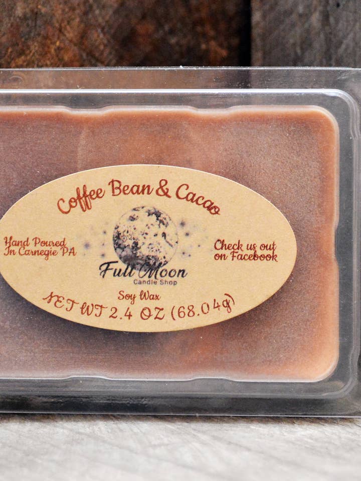Coffee Beans & Cacao Wax Melt 2.4oz for wholesale by Full Moon Candle Shop