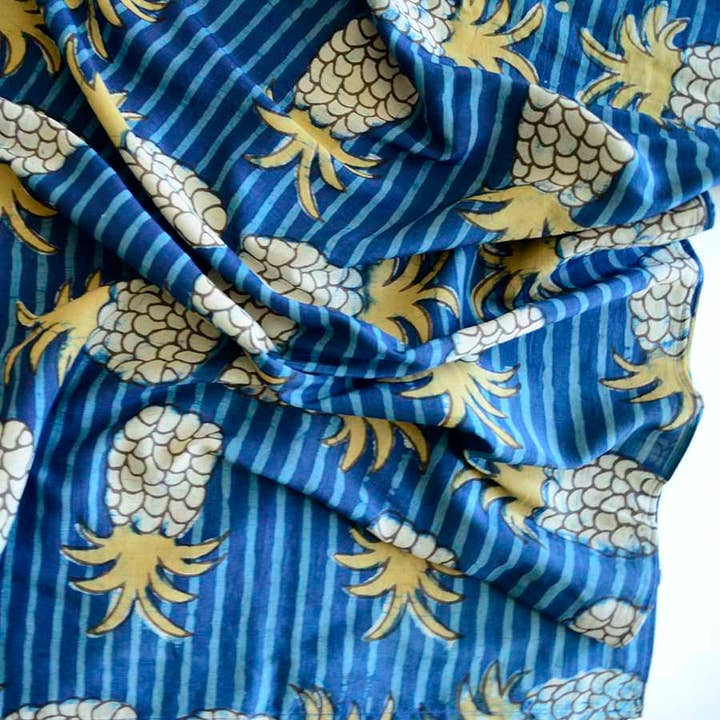 Ichcha - Vendita all'ingrosso Sciarpa - Donna - Sciarpa in Cotone e Seta Stampata a Mano | Hawa Hawaii Wrap5