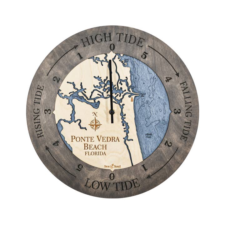 Sea & Soul Nautical Chart Art - Wholesale Wall Clock - Florida East Coast Nautical Chart Tide Clock-Many Locations129