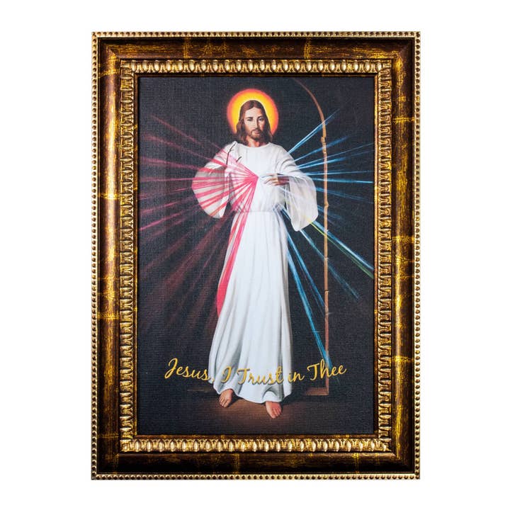 Framed Art Divine Mercy Canvas 22" for wholesale by Oremus Mercy