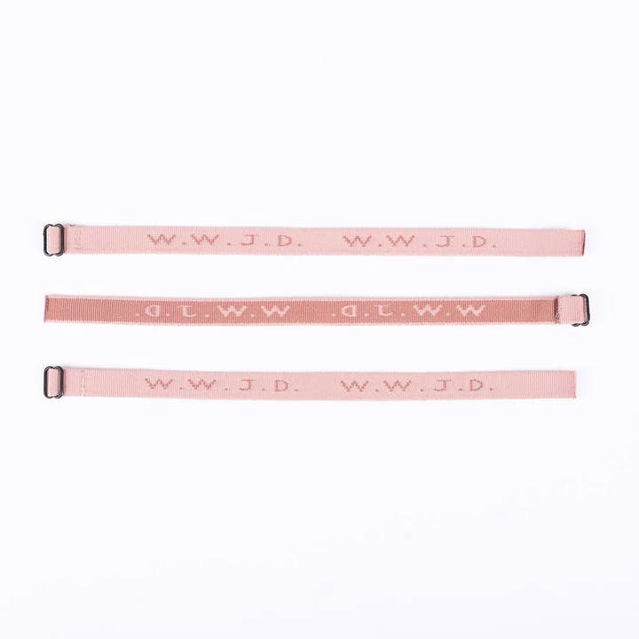 Swanson Christian Products - Wholesale Woven/Braided Bracelet - WWJD Bracelet - Pink - Pk251