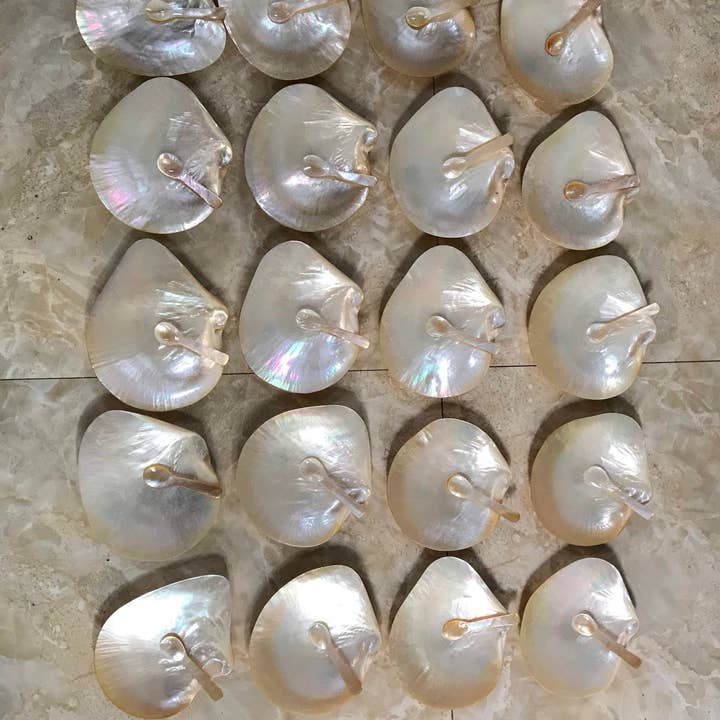 Hala Design - Wholesale Serving Plate - Mother of Pearl Plate & Spoon Caviar Set, Caviar Set4