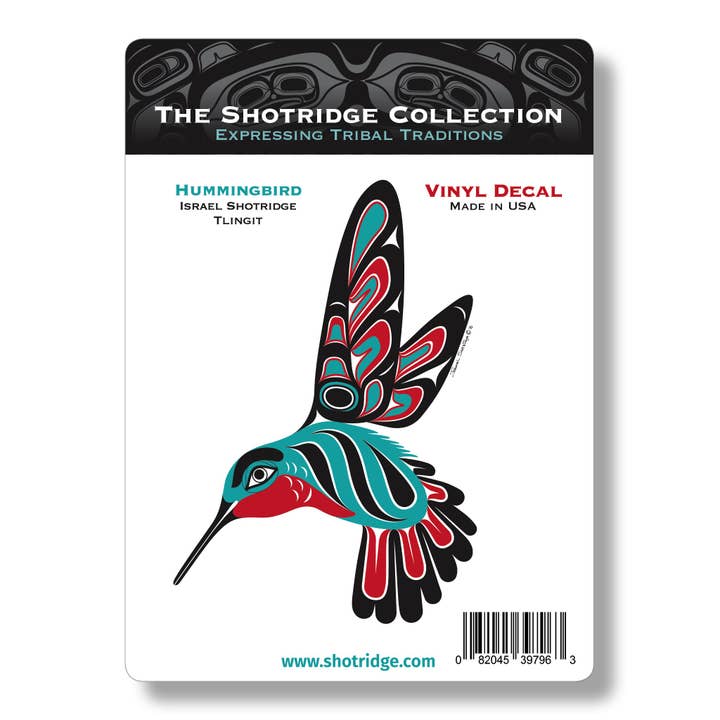 Hummingbird vinylsticker (verpakking van 12) voor wholesale door The Shotridge Collection